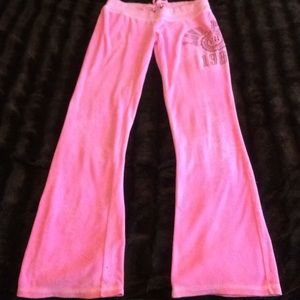 PINK VICTORIAS SECRET VELOUR SWEATPANTS XS
